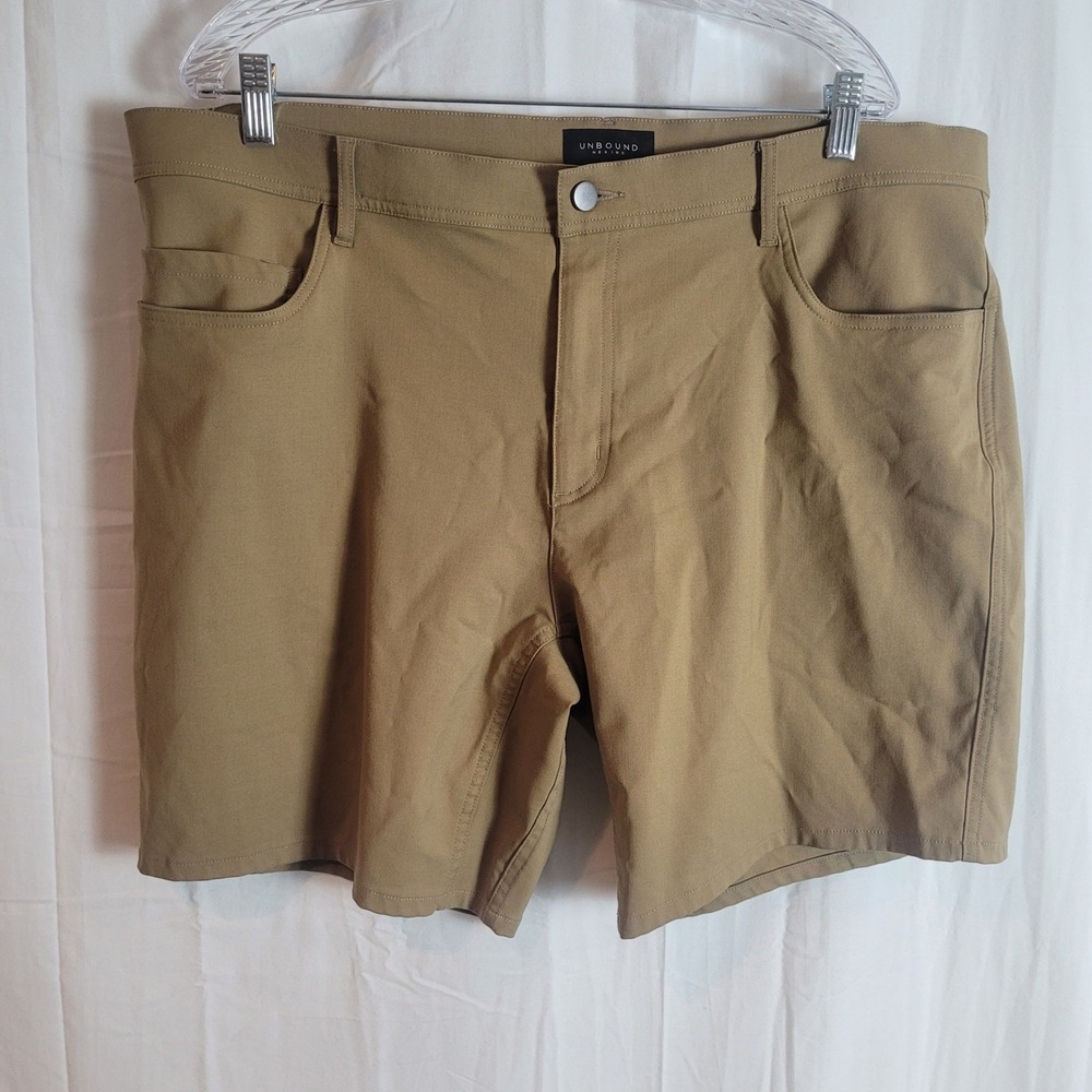 Unbound Merino Men 40 Khaki Tan Merino Wool Blend 5-Pocket Travel Shorts